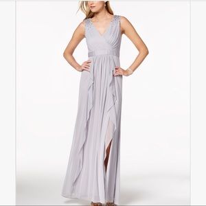 Adrianna Papell Embellished Draped Gown